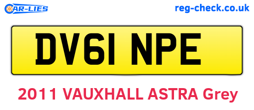 DV61NPE are the vehicle registration plates.