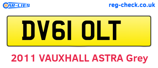 DV61OLT are the vehicle registration plates.