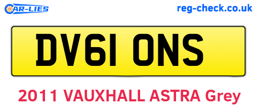 DV61ONS are the vehicle registration plates.
