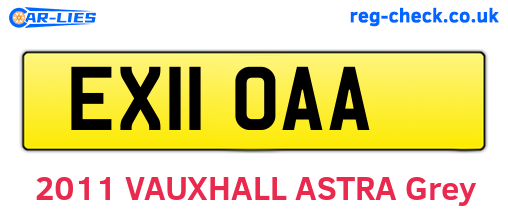 EX11OAA are the vehicle registration plates.