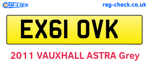 EX61OVK are the vehicle registration plates.