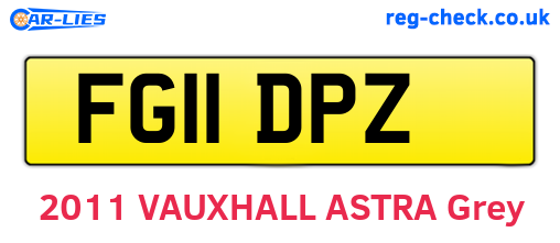 FG11DPZ are the vehicle registration plates.