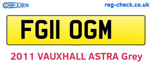 FG11OGM are the vehicle registration plates.