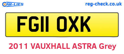 FG11OXK are the vehicle registration plates.