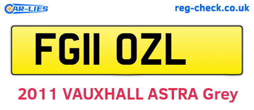 FG11OZL are the vehicle registration plates.