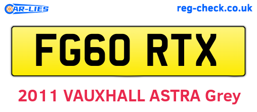 FG60RTX are the vehicle registration plates.