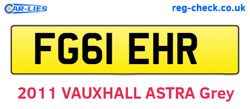 FG61EHR are the vehicle registration plates.