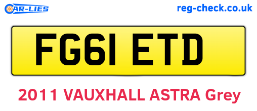 FG61ETD are the vehicle registration plates.