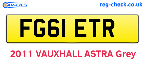 FG61ETR are the vehicle registration plates.