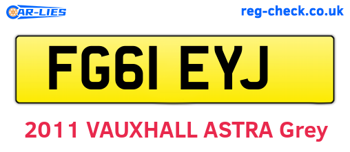 FG61EYJ are the vehicle registration plates.