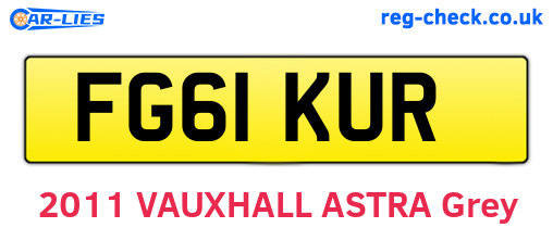 FG61KUR are the vehicle registration plates.