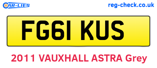 FG61KUS are the vehicle registration plates.