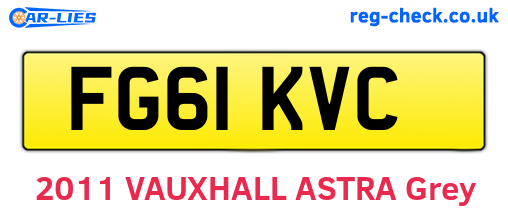 FG61KVC are the vehicle registration plates.
