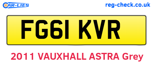 FG61KVR are the vehicle registration plates.