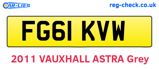 FG61KVW are the vehicle registration plates.