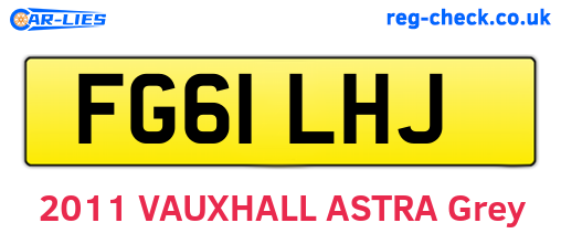 FG61LHJ are the vehicle registration plates.