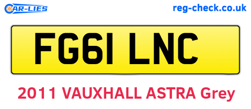 FG61LNC are the vehicle registration plates.