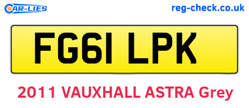 FG61LPK are the vehicle registration plates.