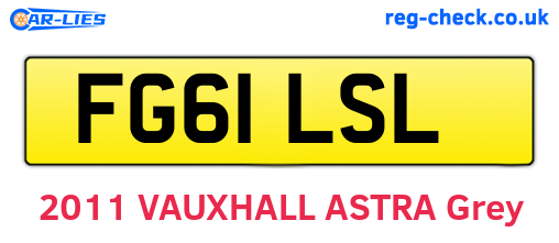 FG61LSL are the vehicle registration plates.