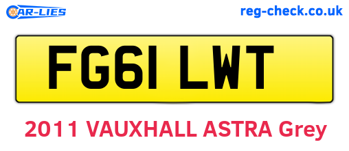 FG61LWT are the vehicle registration plates.