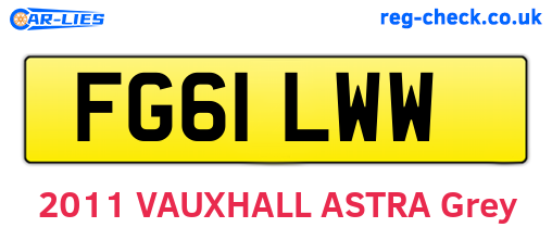FG61LWW are the vehicle registration plates.