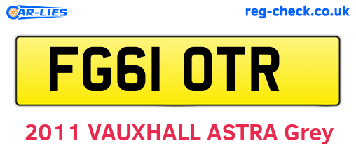 FG61OTR are the vehicle registration plates.