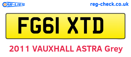 FG61XTD are the vehicle registration plates.