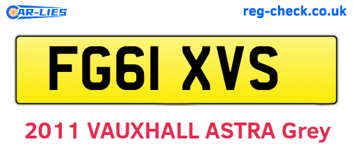FG61XVS are the vehicle registration plates.