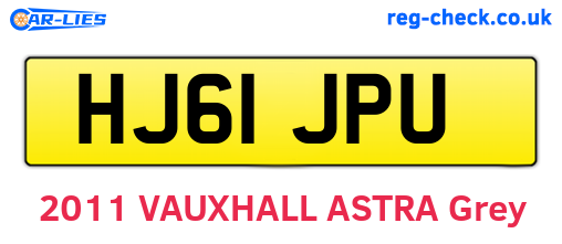 HJ61JPU are the vehicle registration plates.