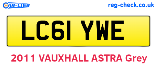 LC61YWE are the vehicle registration plates.