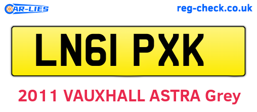 LN61PXK are the vehicle registration plates.