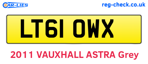 LT61OWX are the vehicle registration plates.