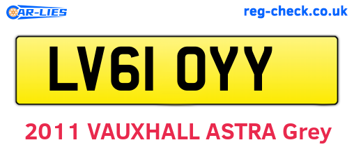 LV61OYY are the vehicle registration plates.