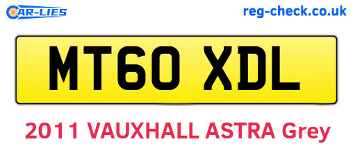 MT60XDL are the vehicle registration plates.