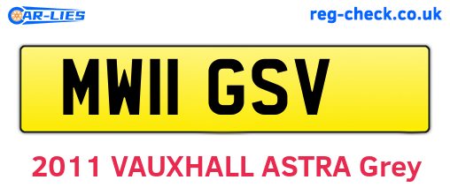 MW11GSV are the vehicle registration plates.