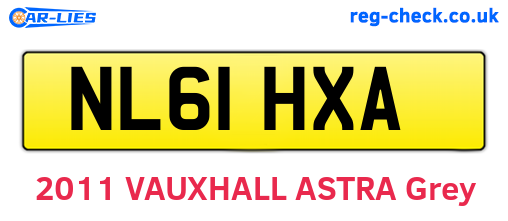 NL61HXA are the vehicle registration plates.