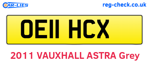OE11HCX are the vehicle registration plates.