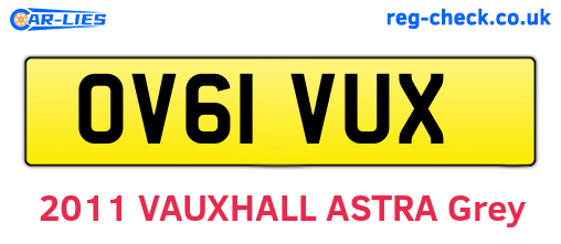 OV61VUX are the vehicle registration plates.