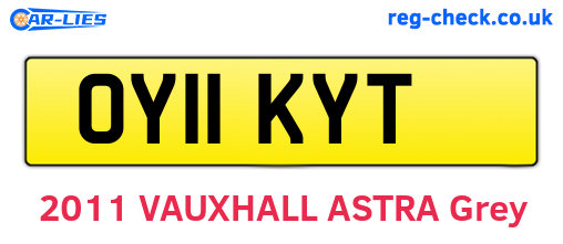 OY11KYT are the vehicle registration plates.