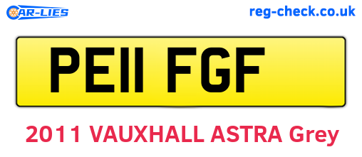 PE11FGF are the vehicle registration plates.