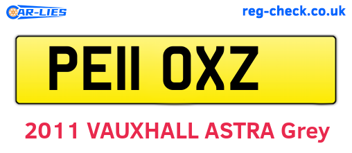 PE11OXZ are the vehicle registration plates.