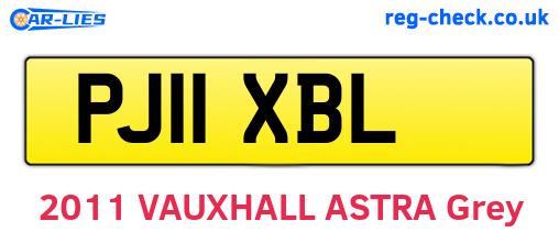 PJ11XBL are the vehicle registration plates.