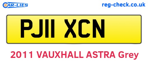 PJ11XCN are the vehicle registration plates.