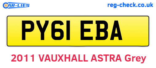 PY61EBA are the vehicle registration plates.