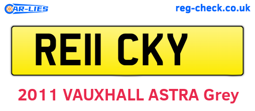RE11CKY are the vehicle registration plates.