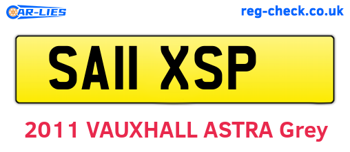 SA11XSP are the vehicle registration plates.