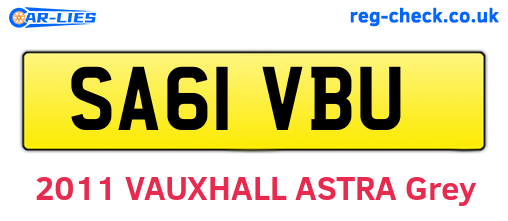 SA61VBU are the vehicle registration plates.