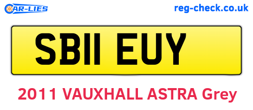 SB11EUY are the vehicle registration plates.