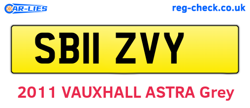 SB11ZVY are the vehicle registration plates.