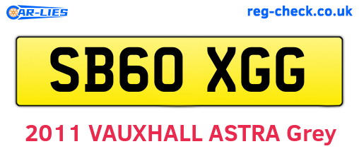 SB60XGG are the vehicle registration plates.